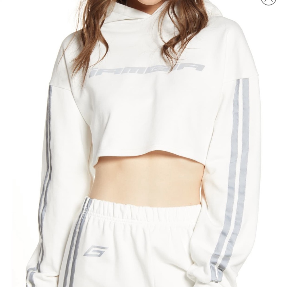 I.AM.GIA cropped white Mercury Hoodie